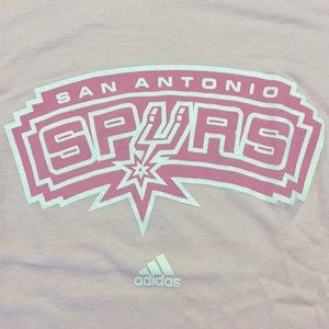Ladies Medium Adidas Spurs Logo Graphic tee in Pink and white